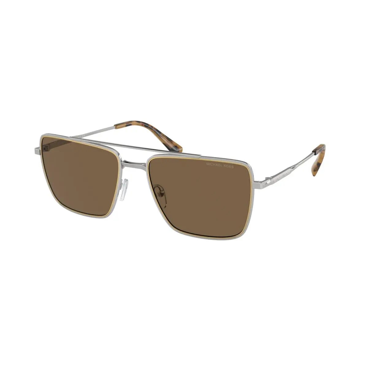 MK 1154 Blue Ridge Shiny Silver Brown 189373 Size 58 Sunglasses by Michael Kors