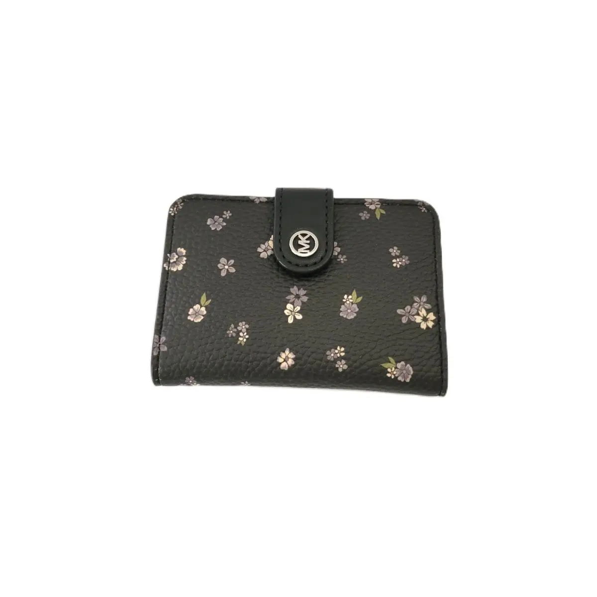 Michael Kors Jet Set Travel Small Tab Bifold Card Case Floral Print Black