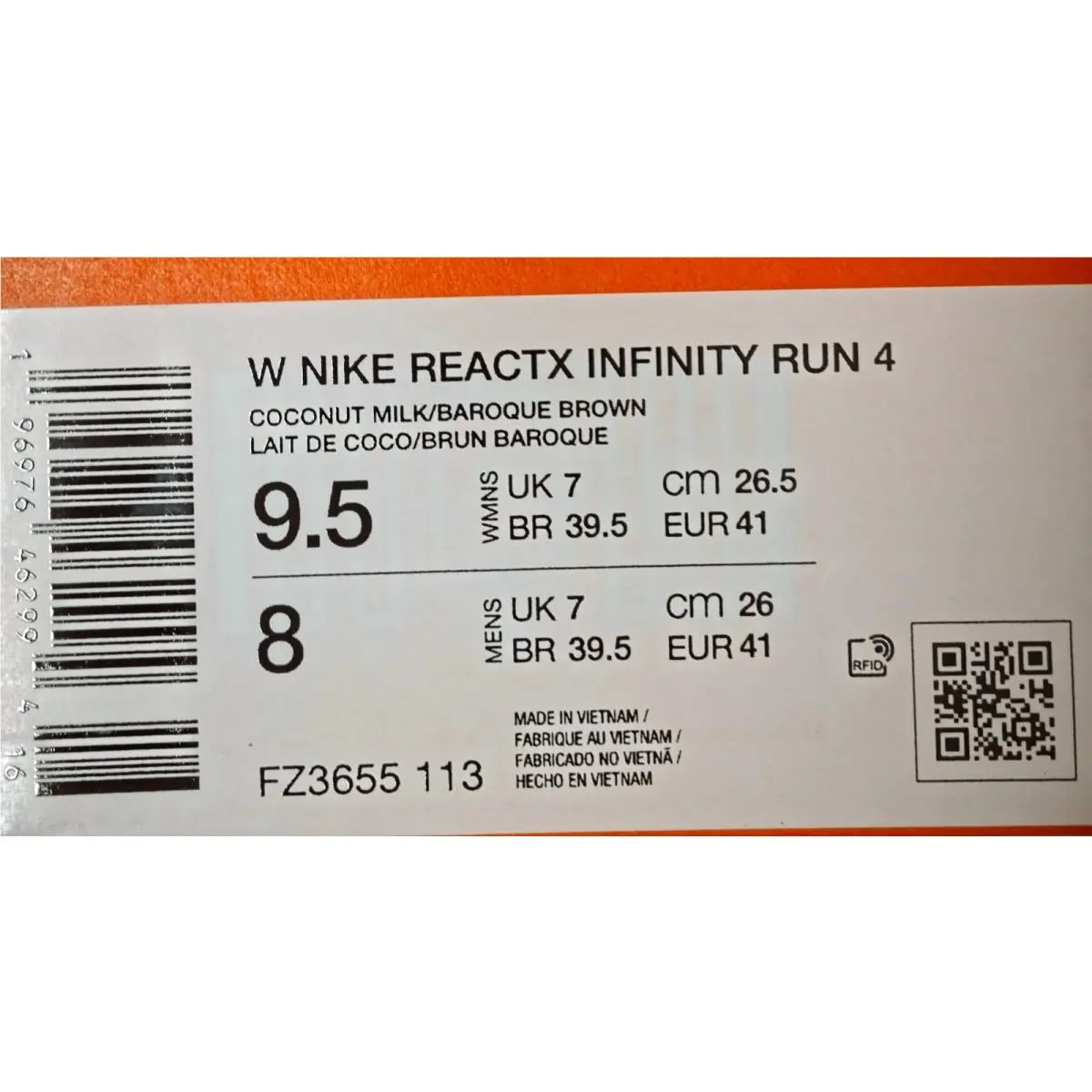 Nike shoes - Nike ReactX Infinity Run 4 - FZ3655-113 - Coconut Milk / Baroque Brown 3