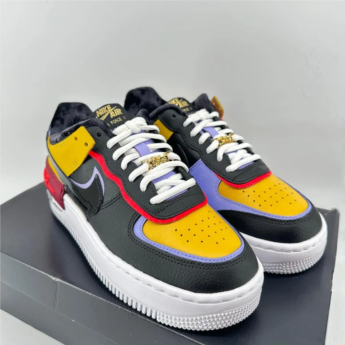 Nike shoes - Nike Air Force 1 - Air Force - Black / Dark Sulfur / Purple Pulse 1