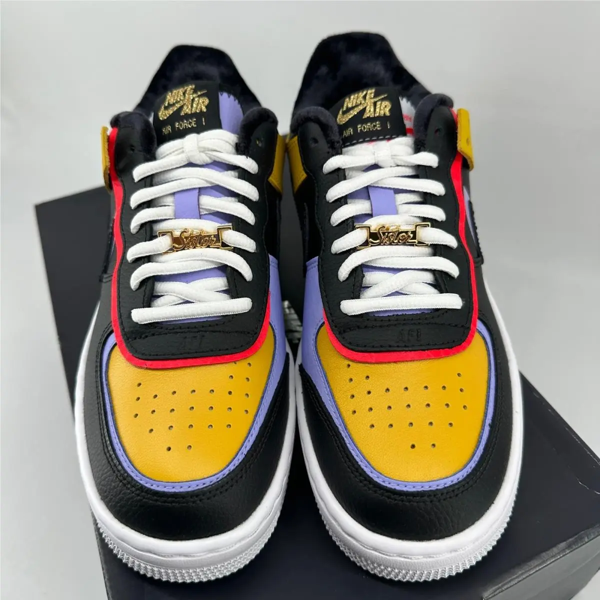 Nike shoes - Nike Air Force 1 - Air Force - Black / Dark Sulfur / Purple Pulse 3