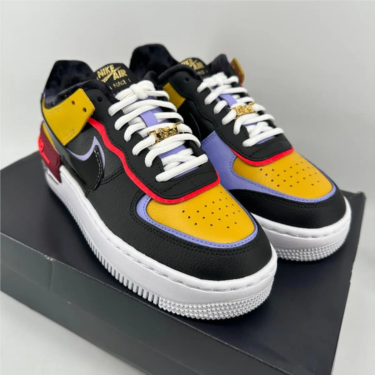 Nike shoes - Nike Air Force 1 - Air Force - Black / Dark Sulfur / Purple Pulse 4