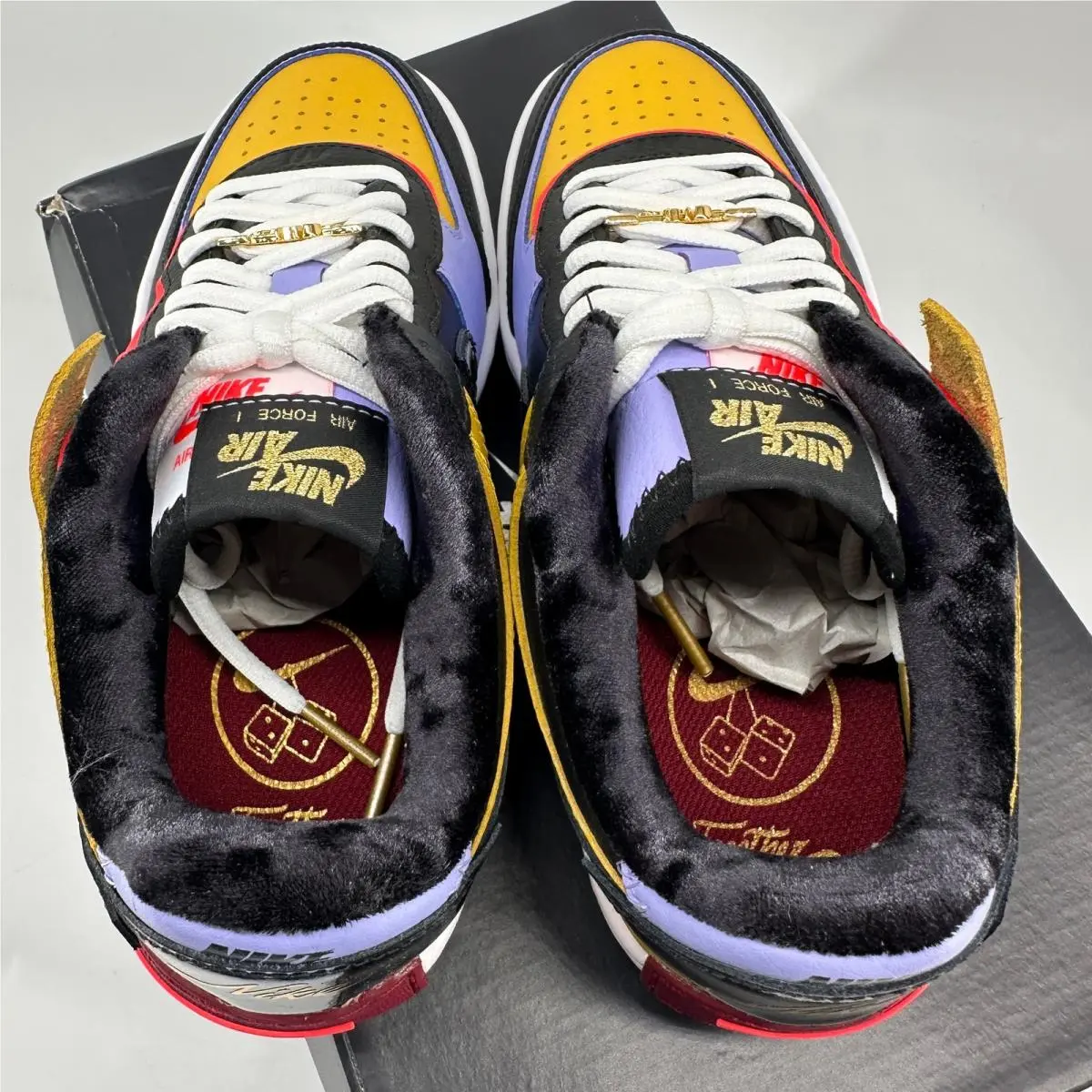 Nike shoes - Nike Air Force 1 - Air Force - Black / Dark Sulfur / Purple Pulse 5