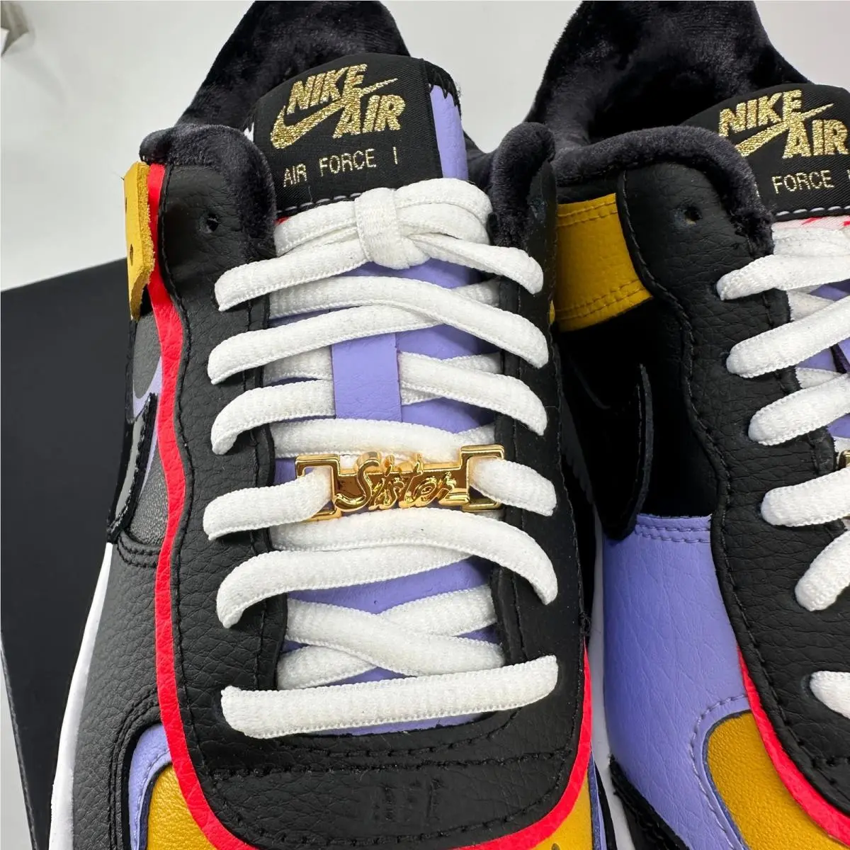 Nike shoes - Nike Air Force 1 - Air Force - Black / Dark Sulfur / Purple Pulse 2