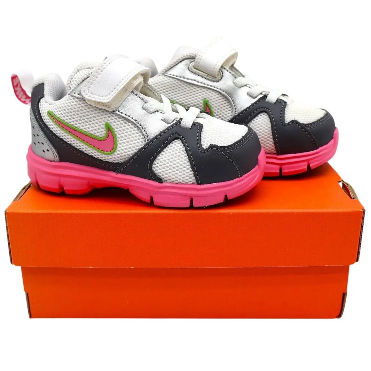 Nike Endurance Trainer TD Toddler Size 6C White Pink Grey Sneakers 429910-100
