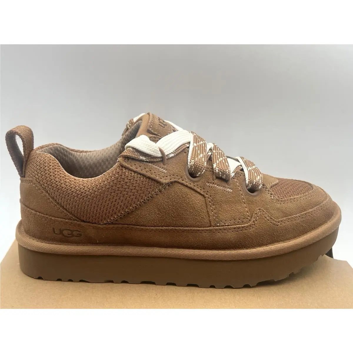 Ugg SZ 8 LO Lowmel Shoes Sneakers Mesh Suede For Women`s - Chestnut