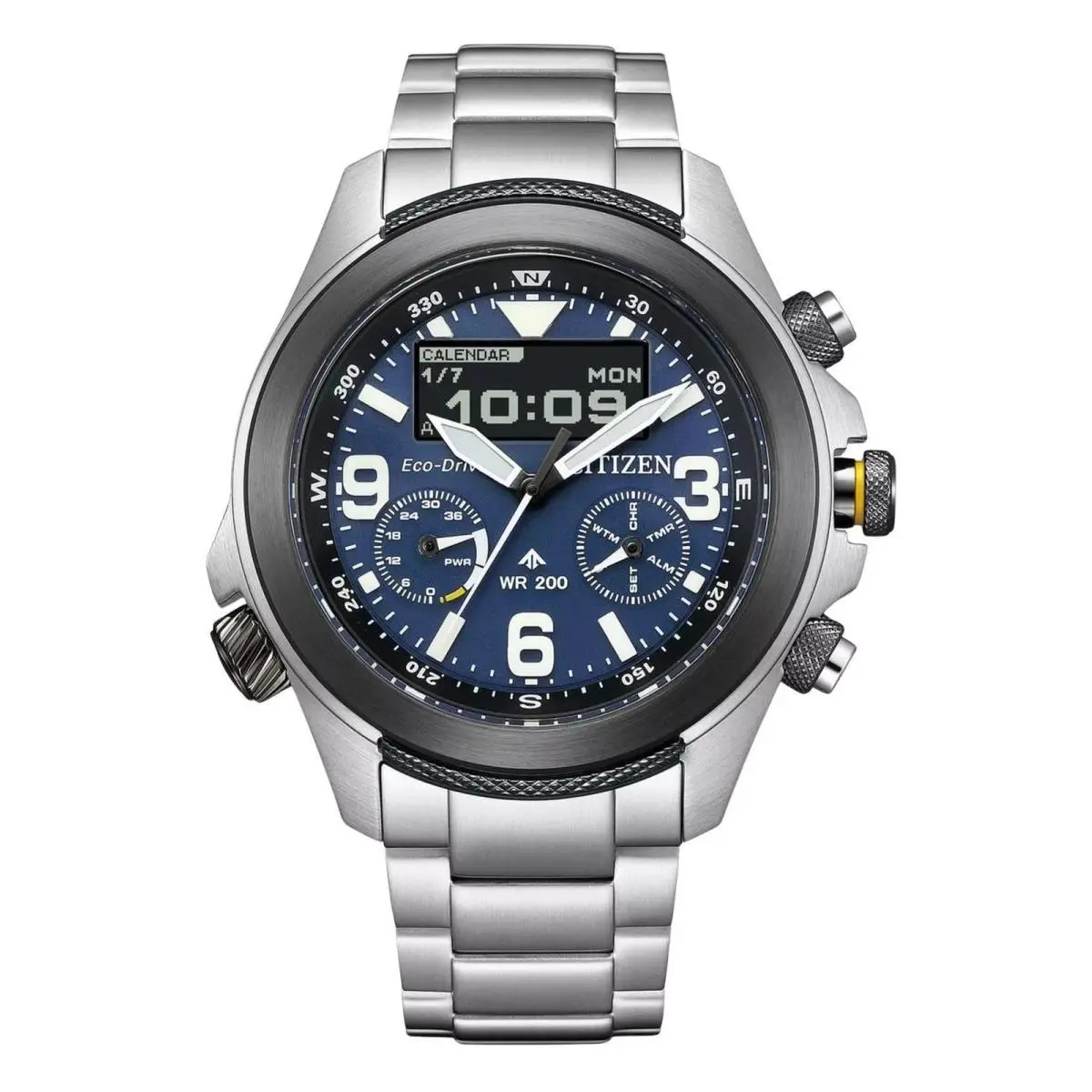 Citizen Promaster Chronograph Blue Dial Eco-drive 200M Men`s Watch JV1006-51L