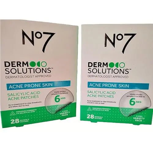 No7 No.7 Derm Solutions Acne Prone Skin Salicylic Acid Patches Lot of 4 Boxes