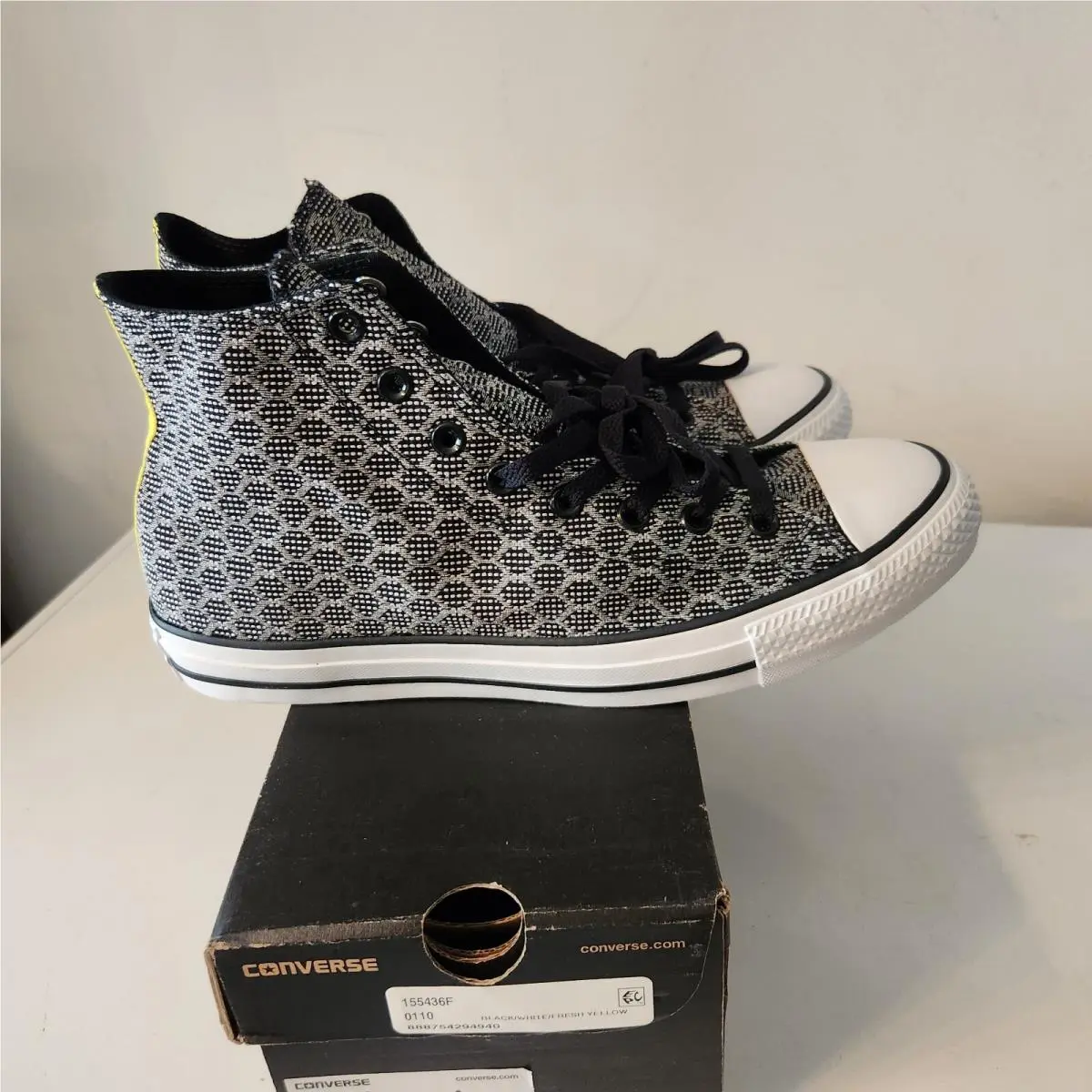 Converse shoes - Converse Chuck Taylor All Star Hi - 155436F - Black/White/Fresh Yellow 10