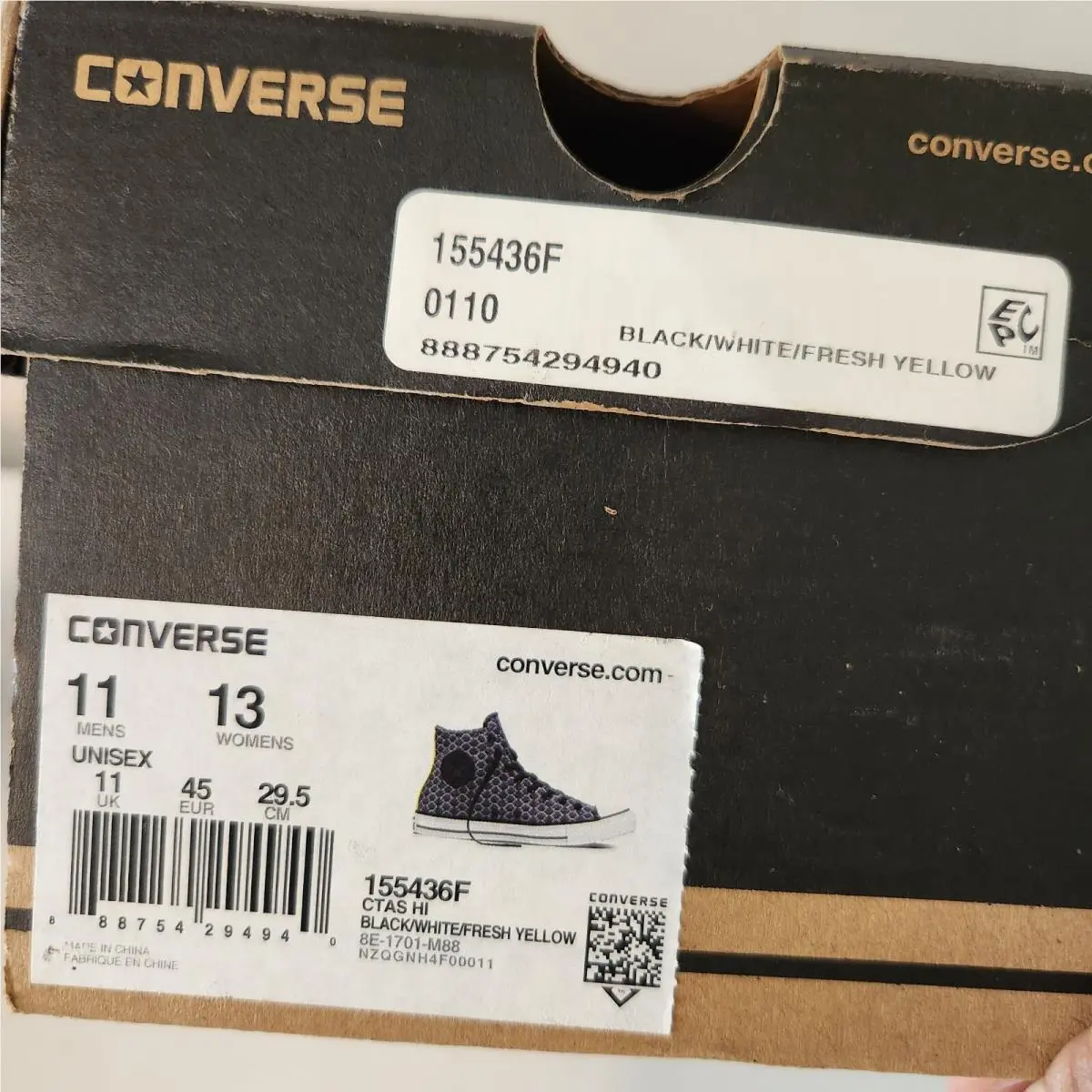 Converse shoes - Converse Chuck Taylor All Star Hi - 155436F - Black/White/Fresh Yellow 13