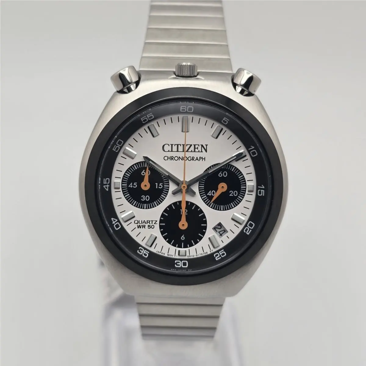Record Label AN3660-81A Tsuno Bullhead Panda Chronograph 38mm by Citizen