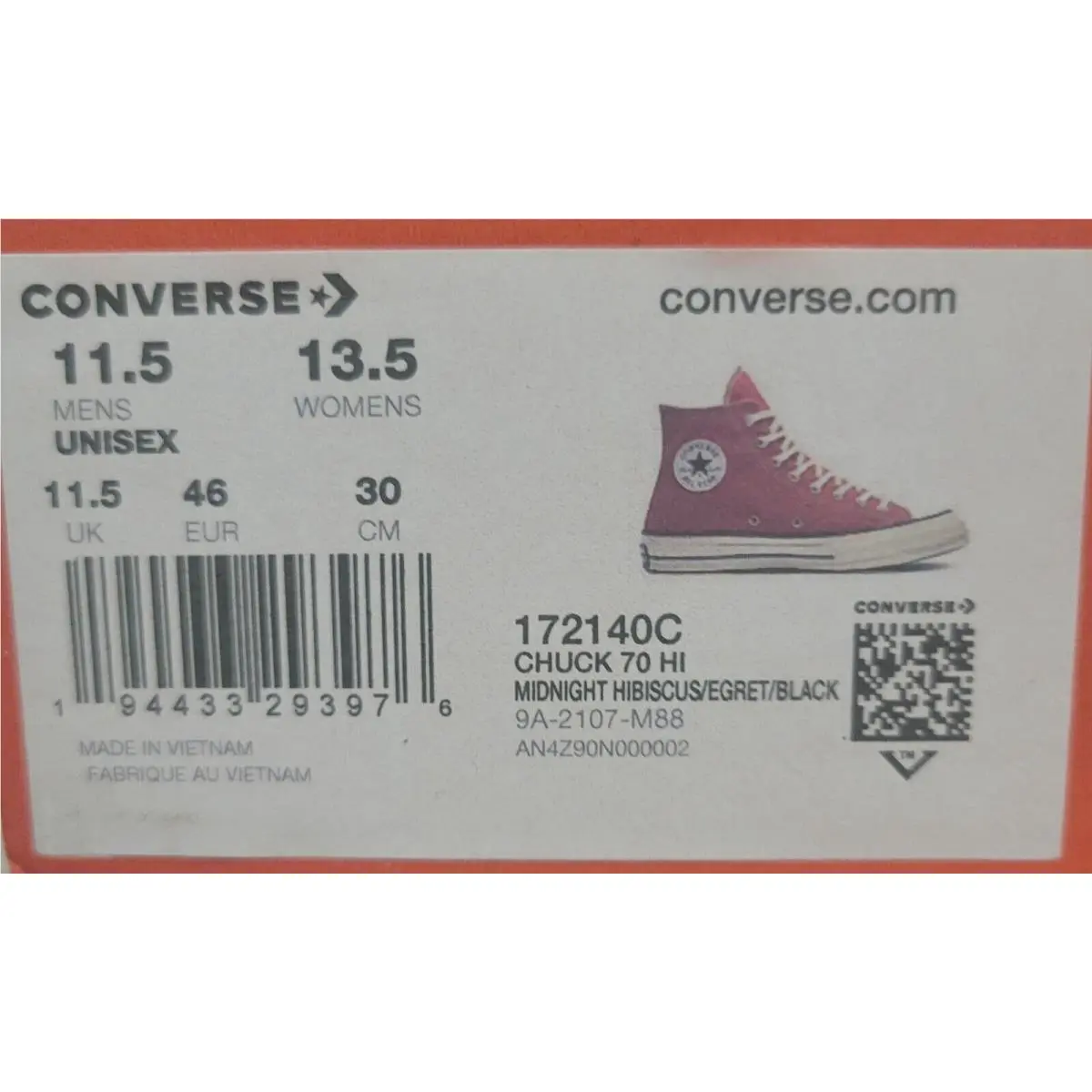 Converse shoes - Converse Chuck 70 Recycled - Chuck Recycled - Midnight Hibiscus/Egret/Black 6
