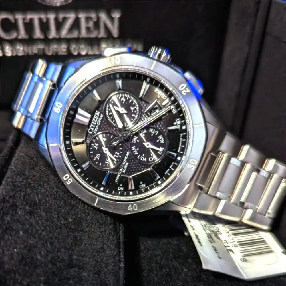 【  Eco-drive 】 Perpetual Calendar Chronograph Men`s Watch BL5466-54E by Citizen