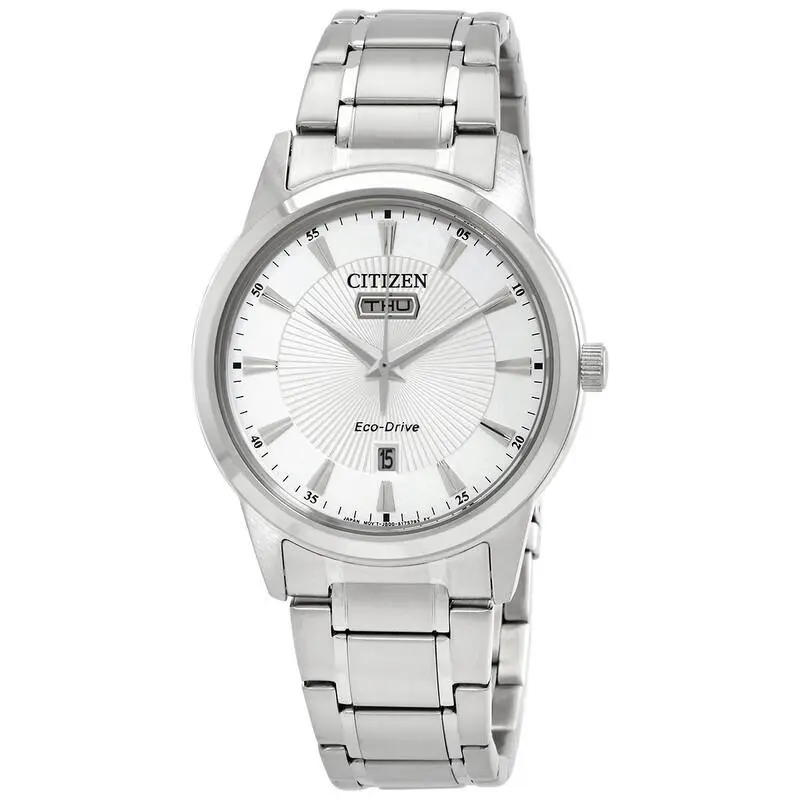 Citizen Men`s Eco-drive Silver Dial Stainless Steel Watch - AW0100-86A