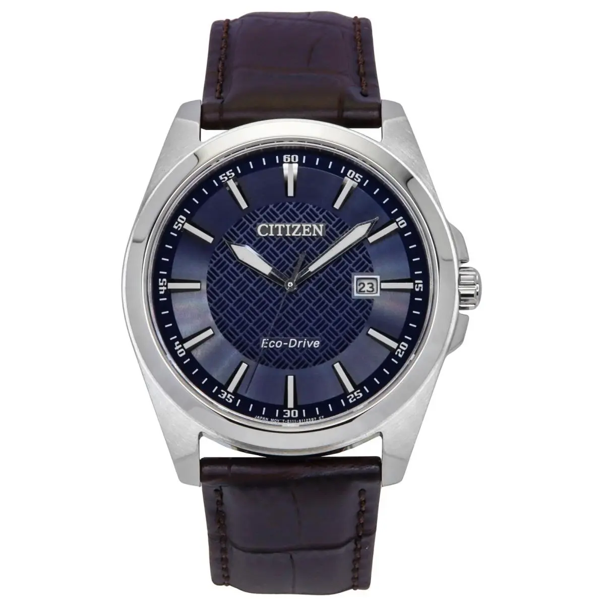 Eco-drive Leather Strap Blue Dial Solar 100M BM7108-22L 100M Men`s Watch by Citizen