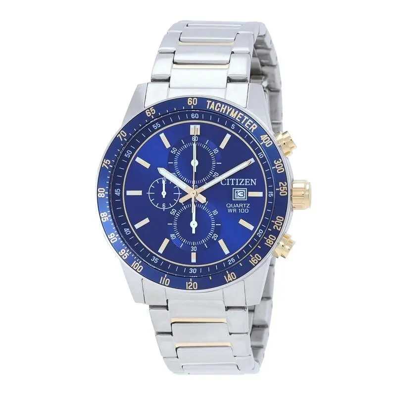 Citizen Men`s Blue Dial Two-tone Chronograph Watch - AN3684-59L