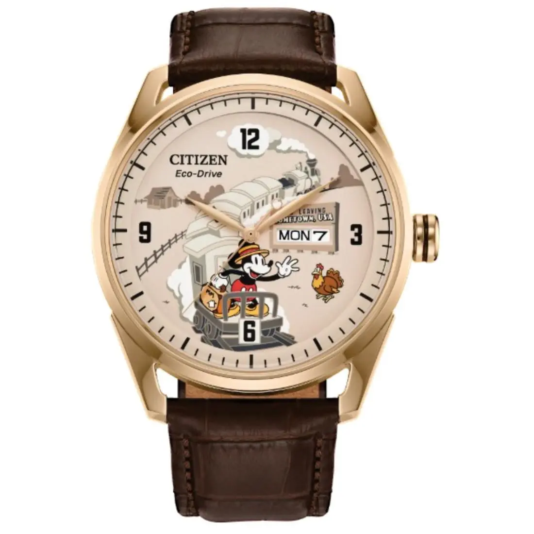 Citizen Eco-drive Disney Mickey Mouse Gold-tone Men`s Watch AW0088-04W