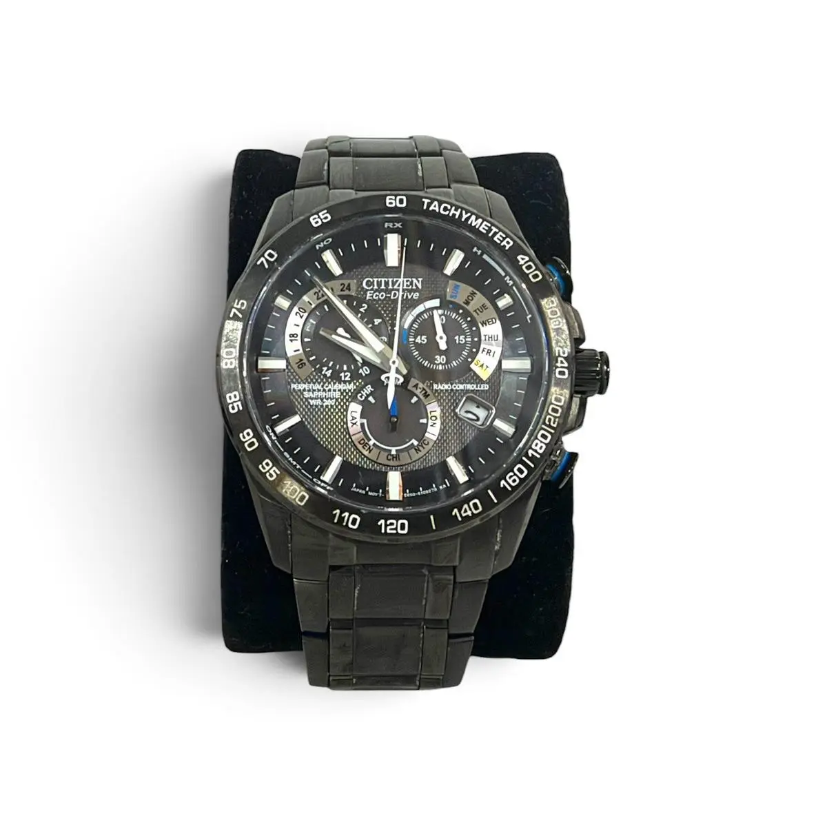 Eco-drive Perpertual Chrono Blk Radio Controlled Watch CMP130229 by Citizen