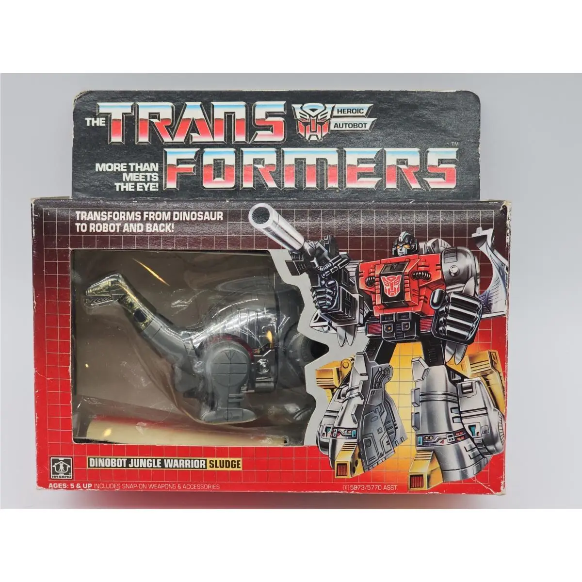 Transformers G1 1984 Dinobot Sludge Mosc Tape Holding