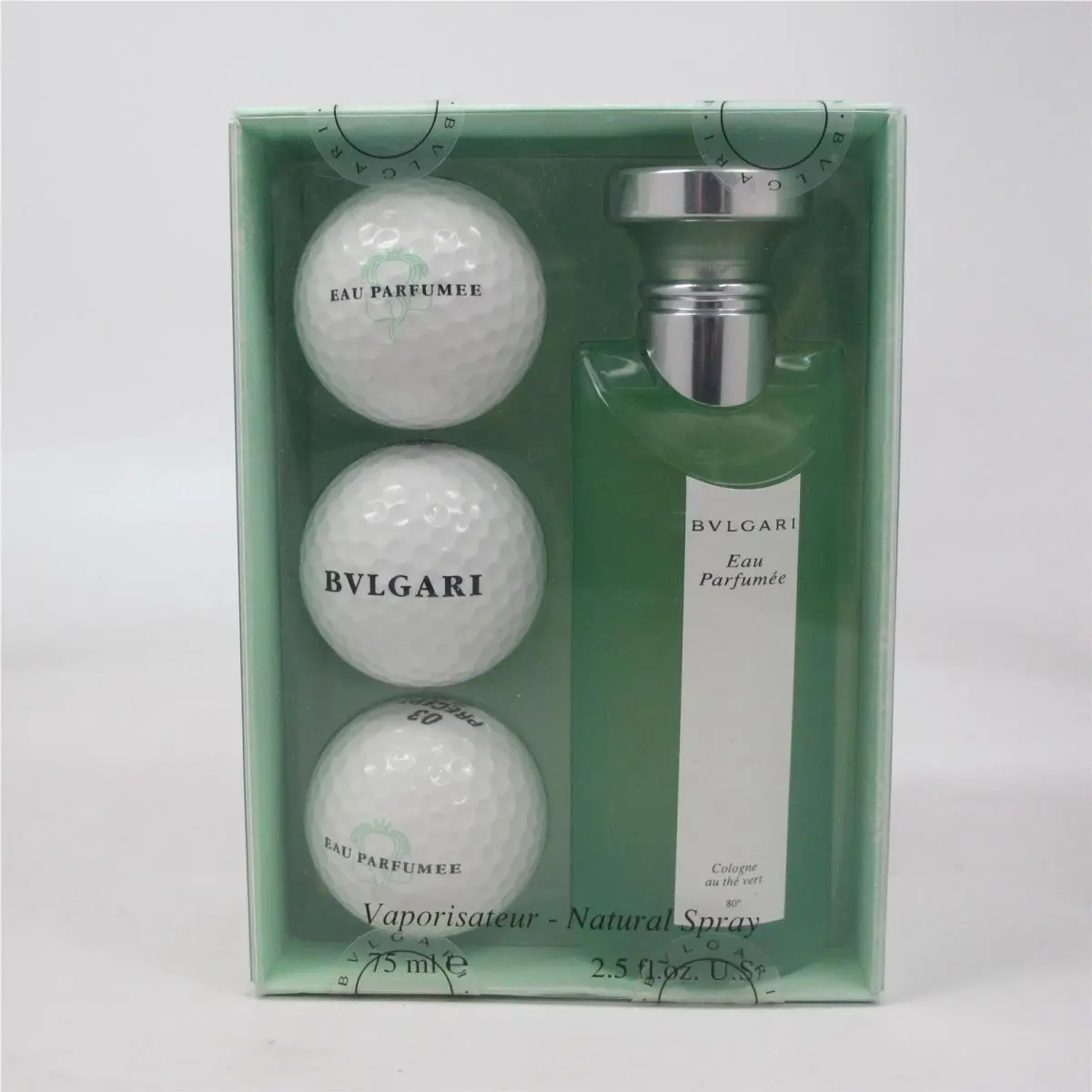 Eau Parfumee AU The Vert by Bvlgari 75 ml/2.5 oz Edc Spray w/ 3 Golf Balls