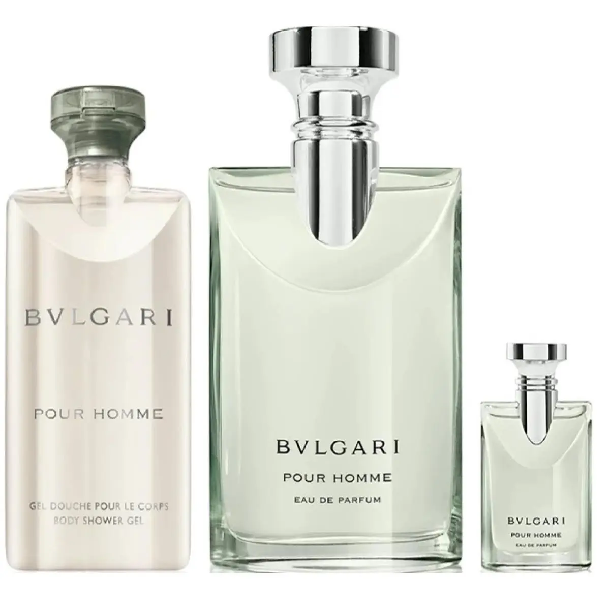 Pour Homme 3 Pc Set Men 3.4 oz Edp Spray 2.5 oz Shower Gel 0.17 oz Edp by Bvlgari