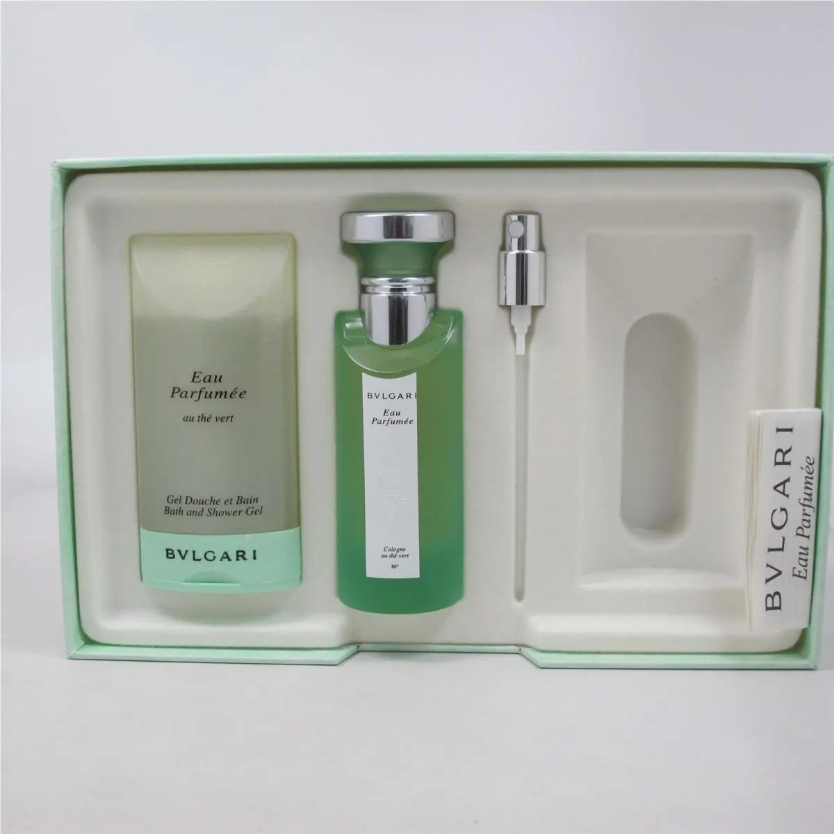Eau Parfumee Au The Vert by Bvlgari 2 pc Set: 1.33 oz Edc Spray 2.5 oz Gel