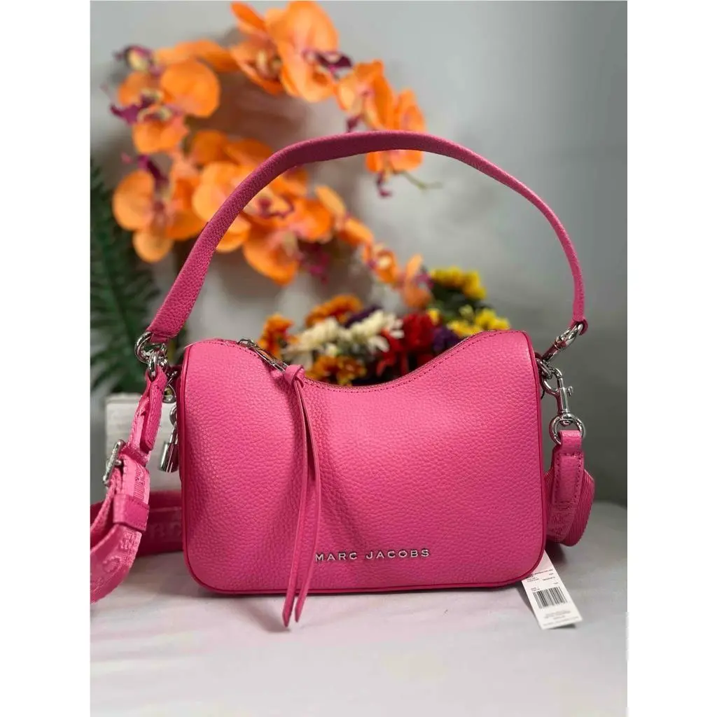 Small Drifter Magenta Pebbled Leather Convertible Crossbody Bag by Marc Jacobs