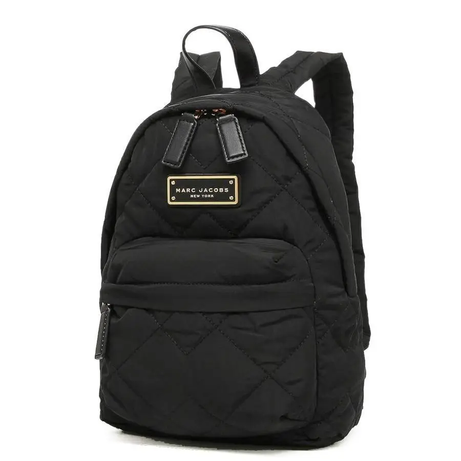 Black Quilted Nylon Mini Backpack by Marc Jacobs