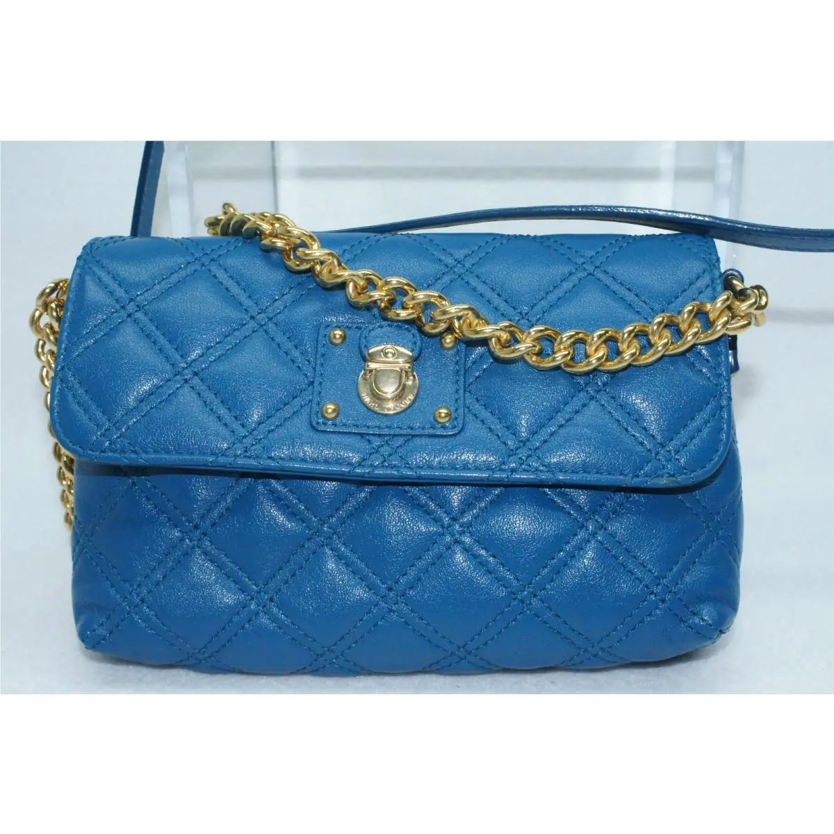 Women`s Bag The Single Quilted Crossbody Blue Shoulder Handbag by Marc Jacobs