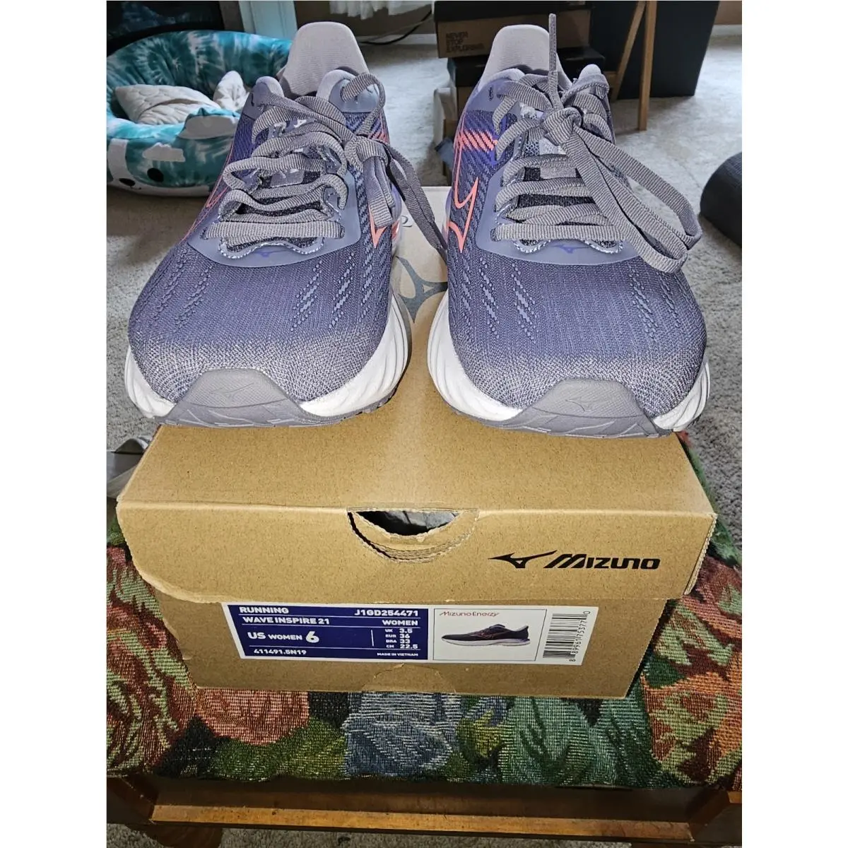 Mizuno shoes - MIZUNO WAVE INSPIRE 21 - WAVE INSPIRE - J1GD254471 - Gray (UPC: 889961753770) 0