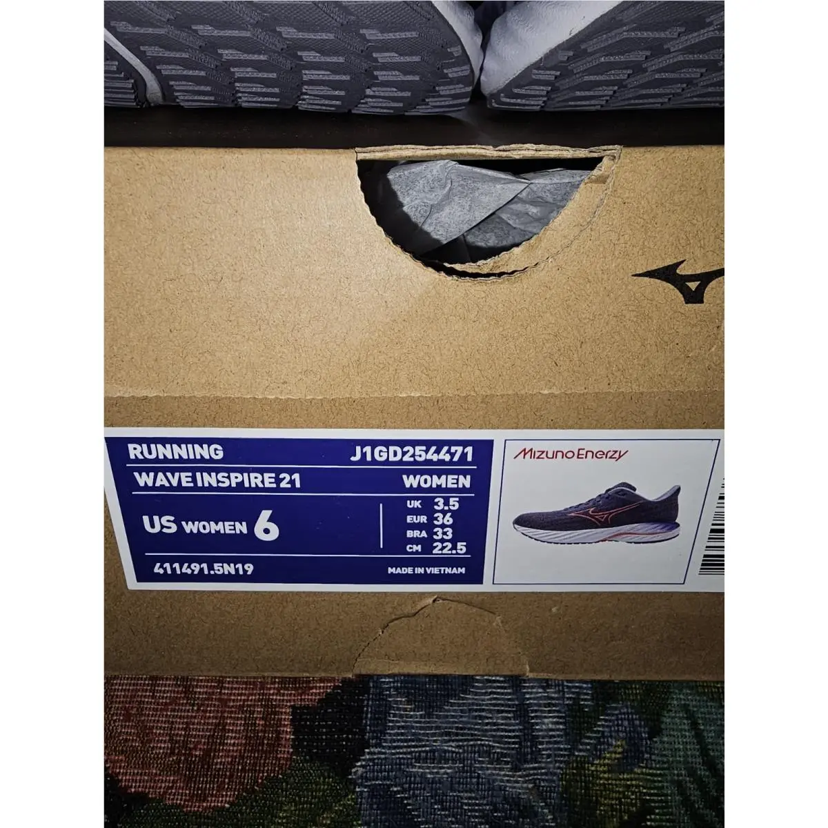 Mizuno shoes - MIZUNO WAVE INSPIRE 21 - WAVE INSPIRE - J1GD254471 - Gray (UPC: 889961753770) 5