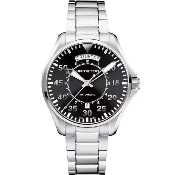 Khaki Aviation Stainless Steel Men`s Watch H64615135 by Hamilton