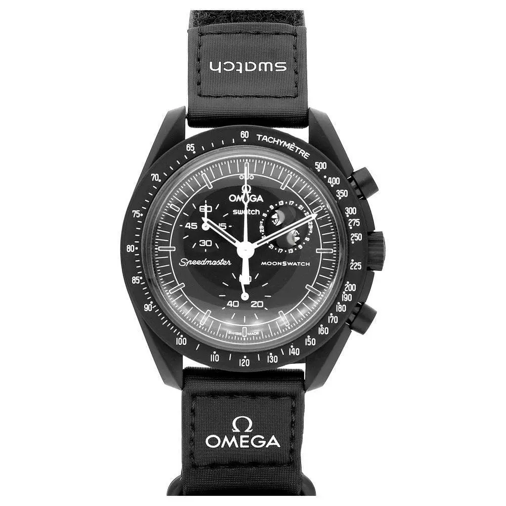 Omega Swatch Bioceramic Mission TO The Moonphase - Moon - Black SO33B700 Unisex