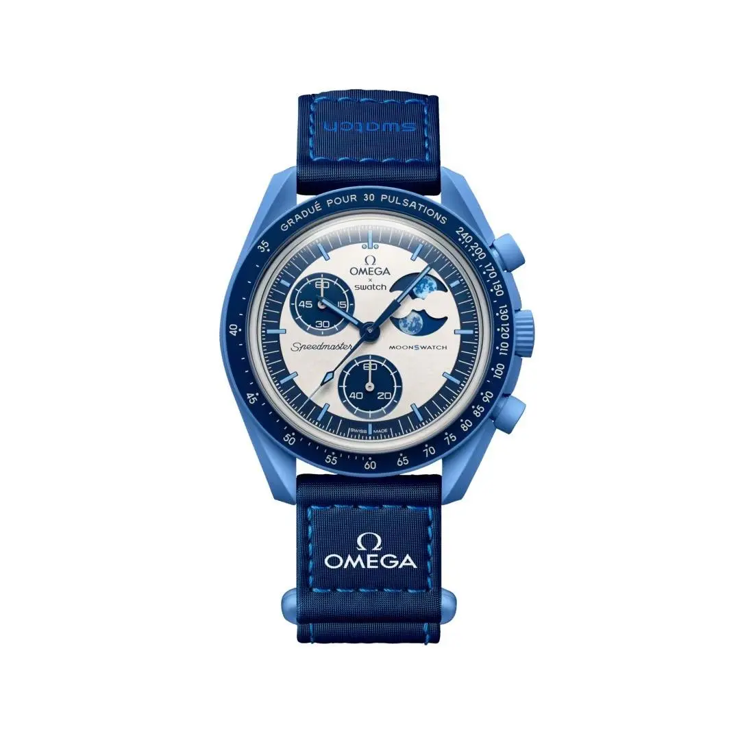Omega x Swatch Moonswatch Super Blue Moonphase Box - Extra Rubber Strap