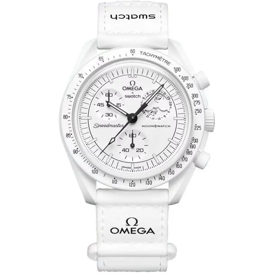Omega Swatch Bioceramic Mission TO The Moonphase - Full Moon - SO33W700 White Unisex