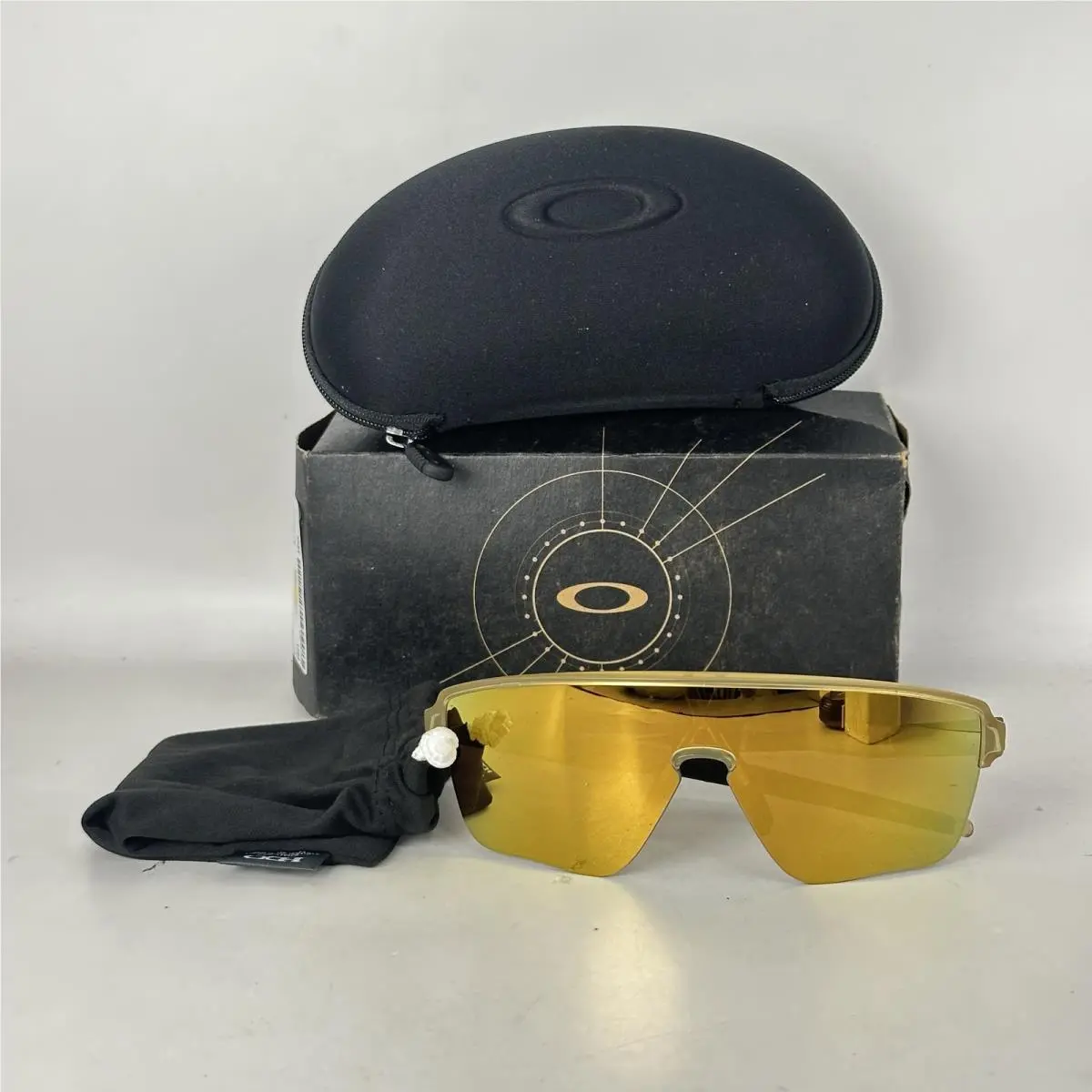 Mens Corridor SQ Half Rim Shield Prizm Mirror Sunglasses Light Curry/gold by Oakley