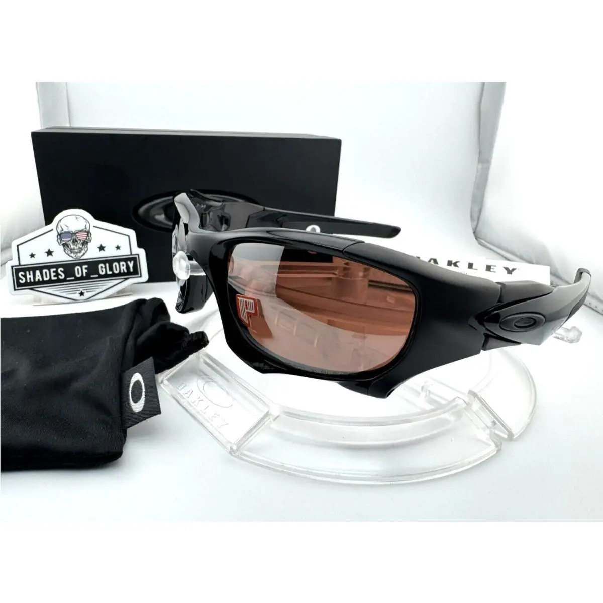 Oakley Pit Boss 2 II Polished Black VR28 Black Iridium Polarized OO9137-02 Rare
