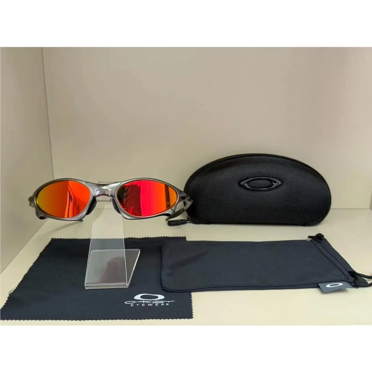 Oakley Penny X-metal Sunglasses Gunmetal Gray Frame/orange Lenses with Extras