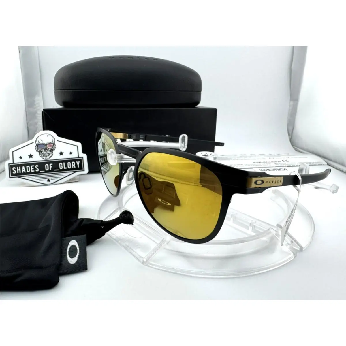 Diecutter Satin Black 24K Iridium Gold Titanium Sunglasses OO4137-03 55MM by Oakley