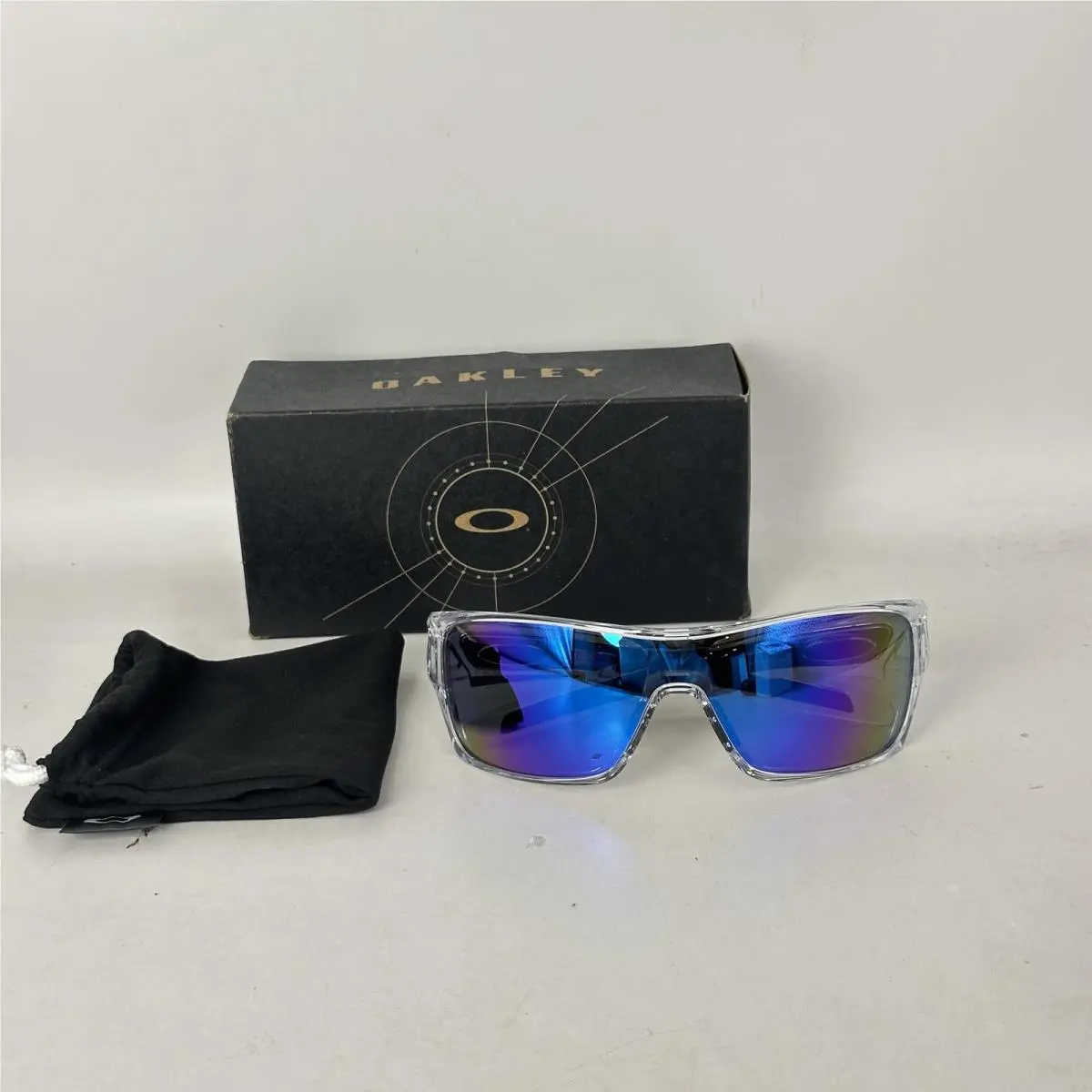 Mens Turbine Rotor Wrap Prizm Mirror Sunglasses OO9307 Clear/sapphire by Oakley
