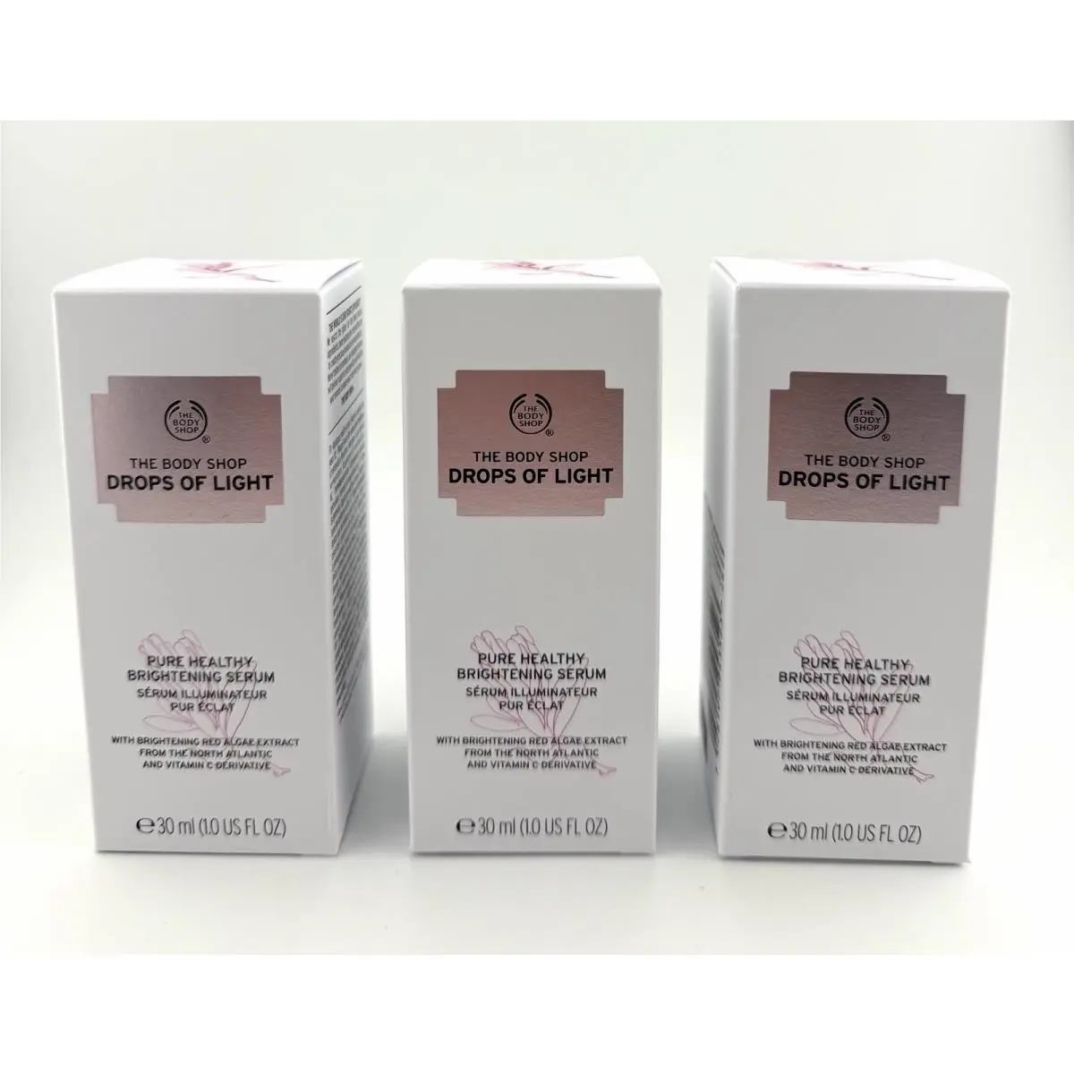 3x Lot The Body Shop Drops of Light Pure Healthy Brightening Serum Full Size by THE BODY SHOP