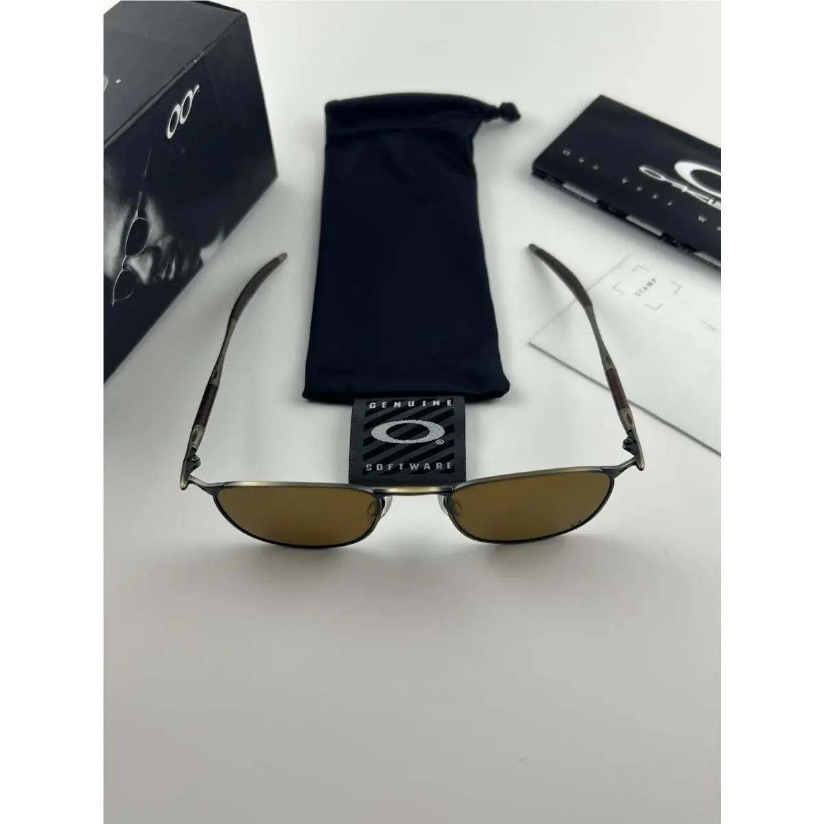 Oakley OO Wire Square Gold Oxide Frame Leather Gold Iridium Lens 05-460 Jordan