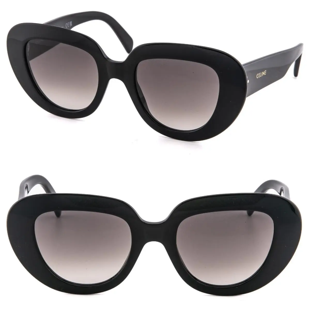 Celine 40309 CL40309I Bold 3 Dots Black Oval Sunglasses 01B Paris