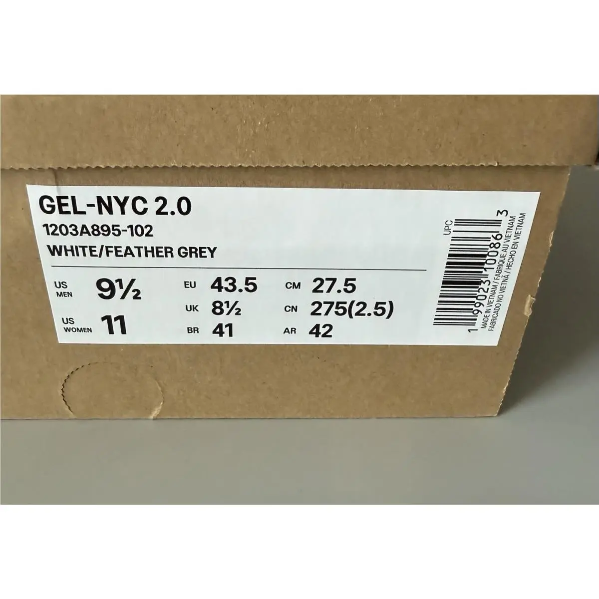 Asics shoes - ASICS Gel-NYC - White Feather Grey (UPC: 0199023100863) 9
