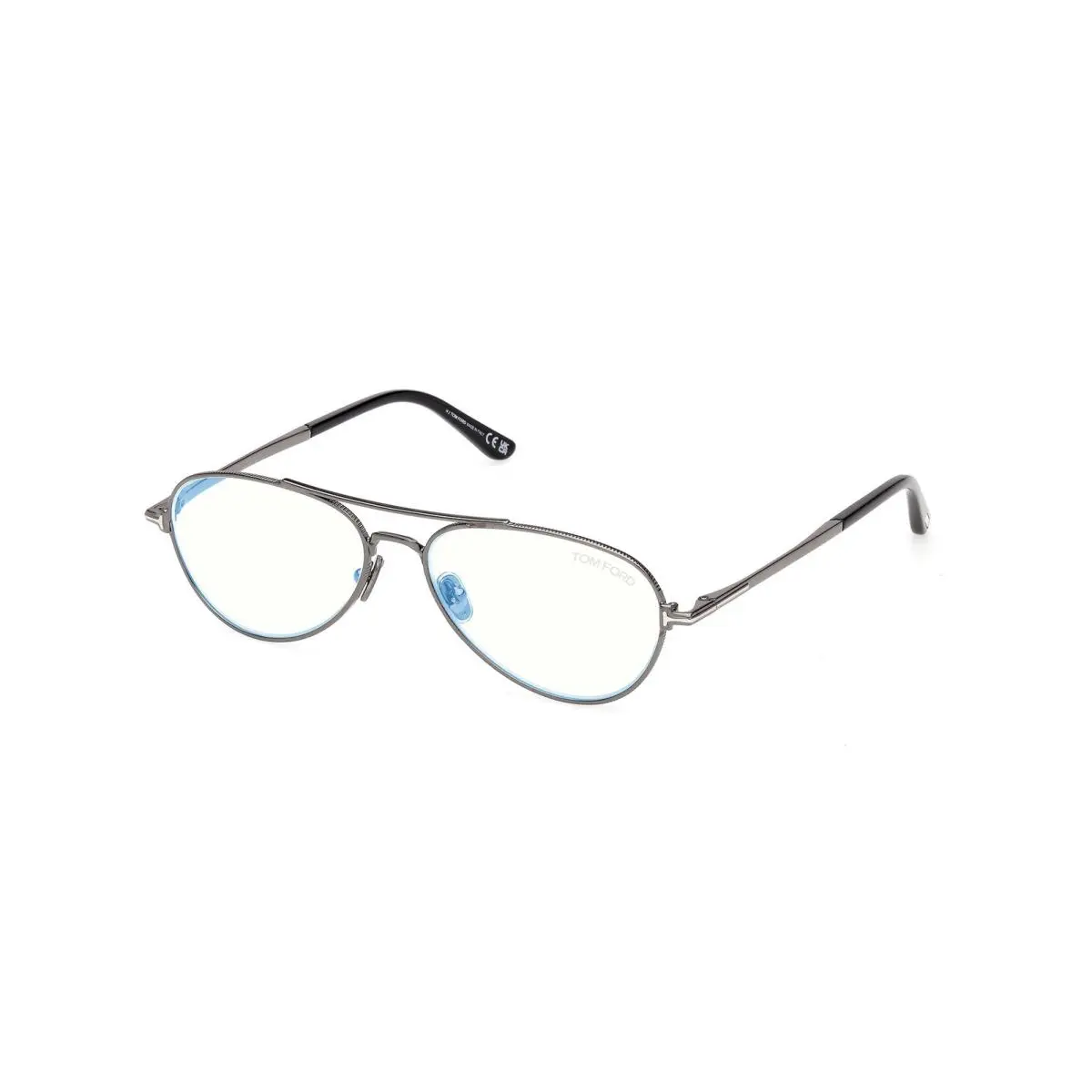 FT 6128-B Shiny Gunmetal Black 008 Size 56 Eyeglasses by Tom Ford