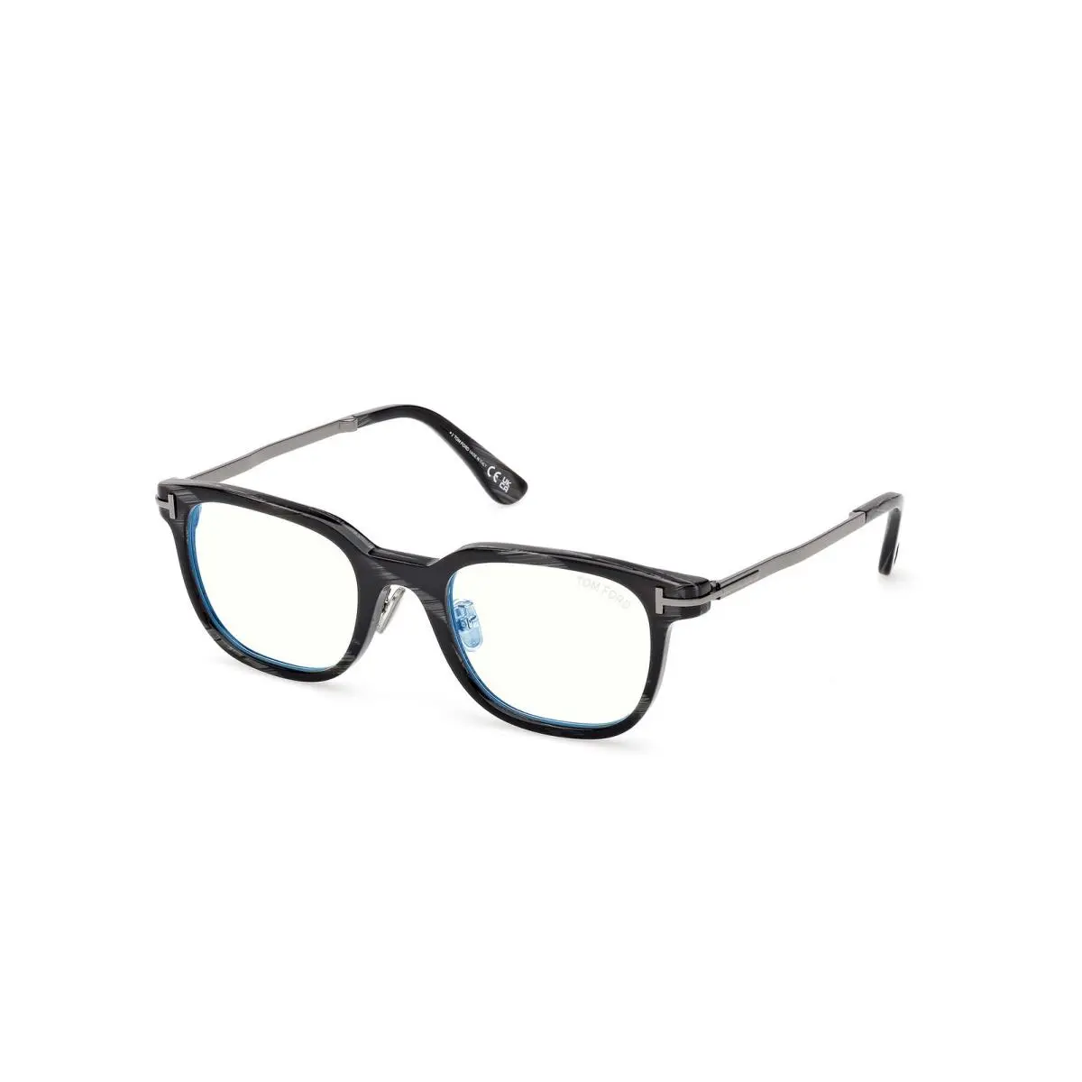FT 6022-D-B Black Horn / Shiny Gunmetal 063 Size 52 Eyeglasses by Tom Ford