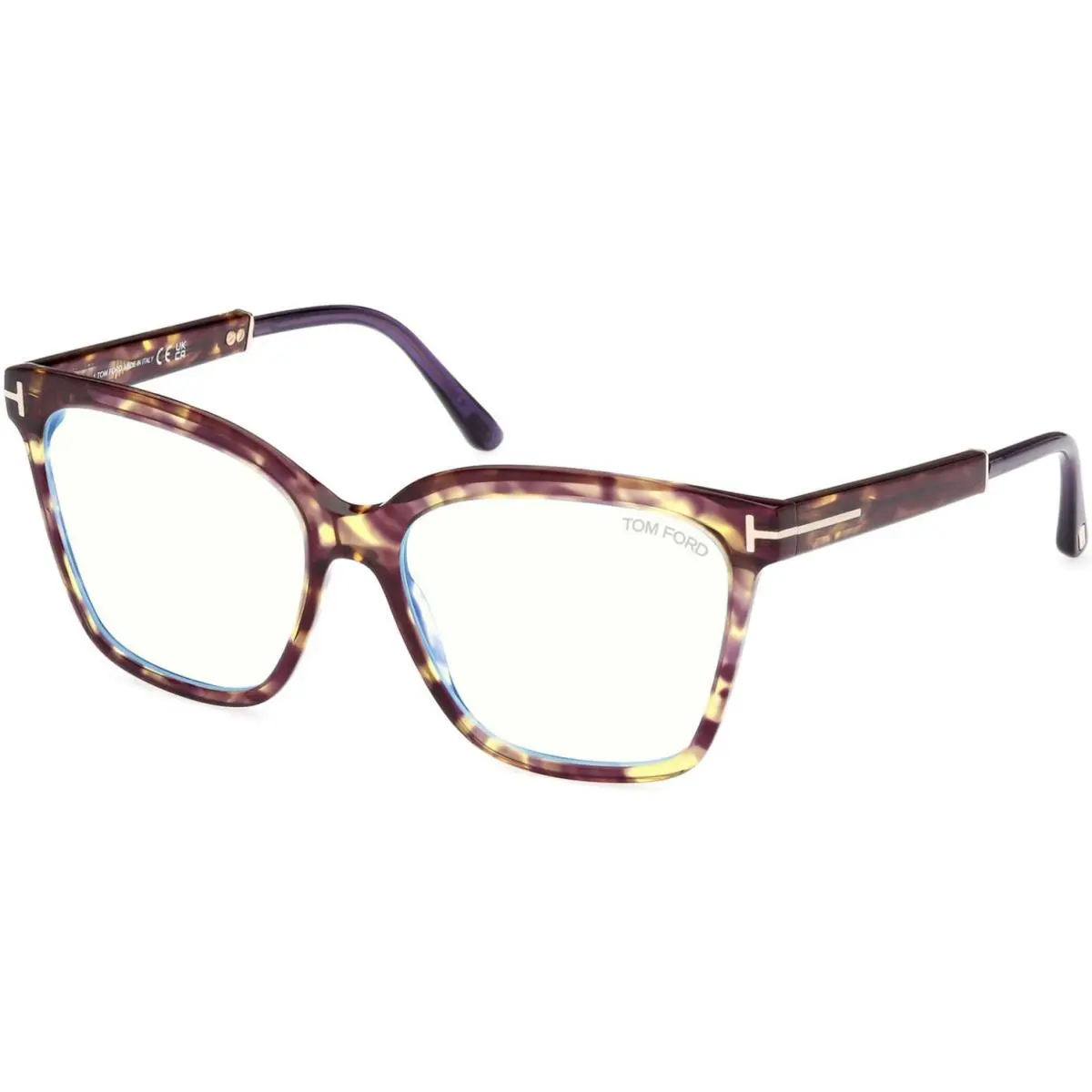 FT 5892-B Coloured Havana / Shiny Violet 055 Size 56 Eyeglasses by Tom Ford