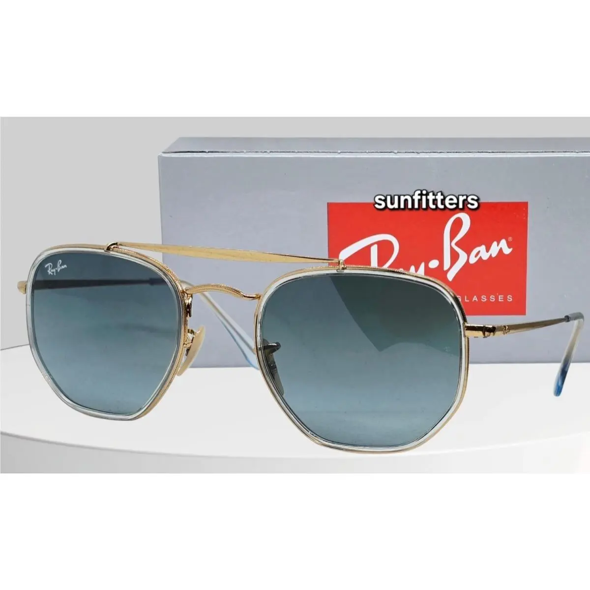 Ray Ban Marshall II Polished Gold/blue Gradient RB3648M 91233M 52 Sunglasses
