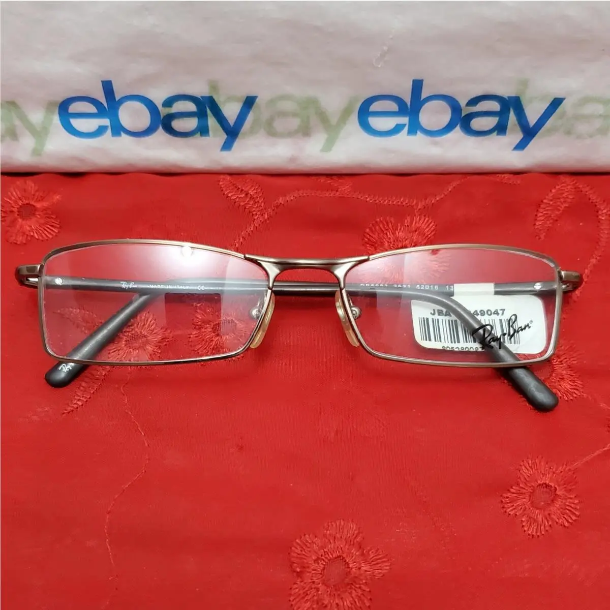 ⭐ Ray-ban RB6083 2531 Brown 52-16-135 Full Rim Rectangle Eyeglasses Frames Only
