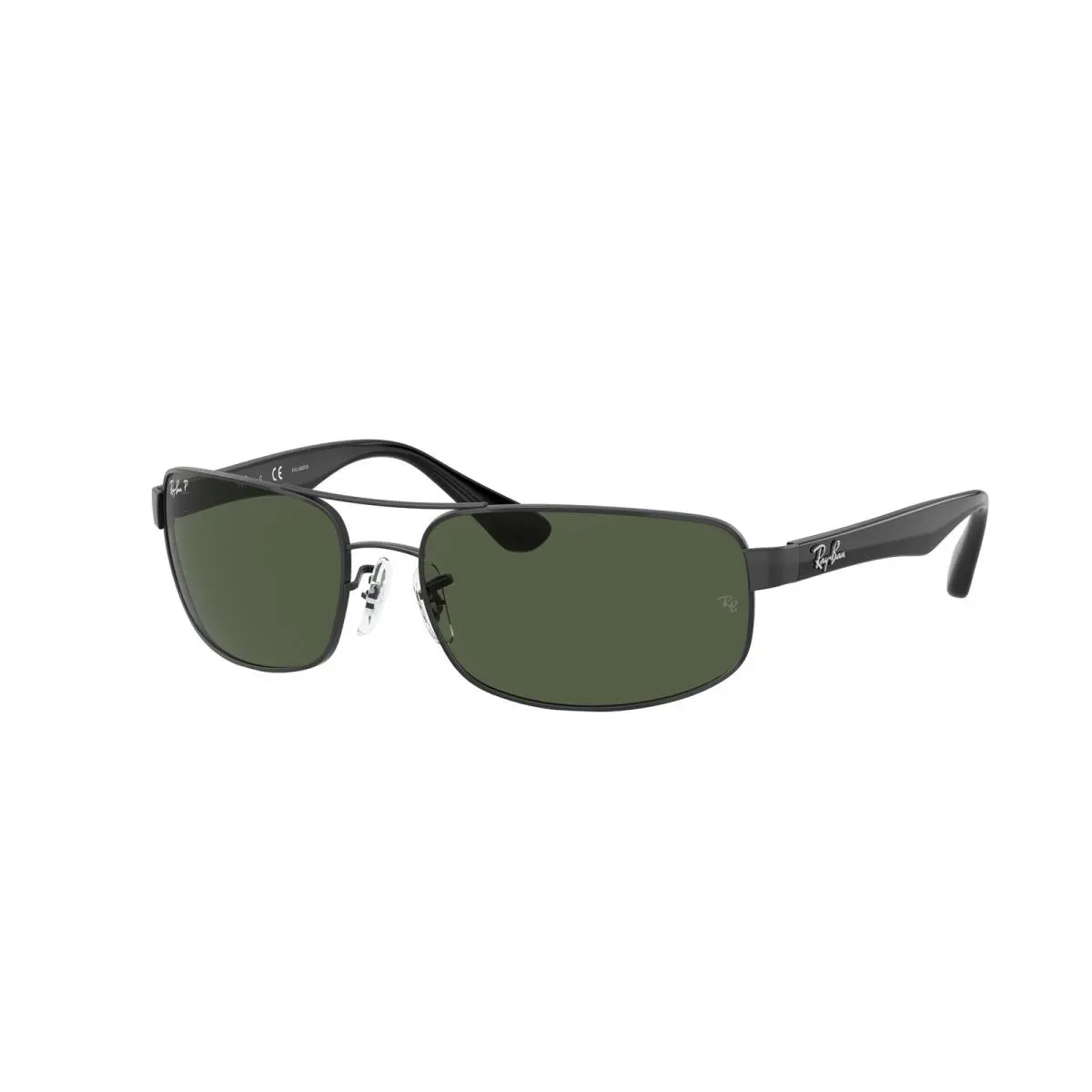 Ray-ban RB 3445 Black Dark Green 002/58 Size 61 Sunglasses by Ray-Ban